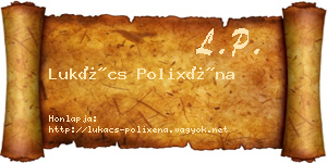 Lukács Polixéna névjegykártya
